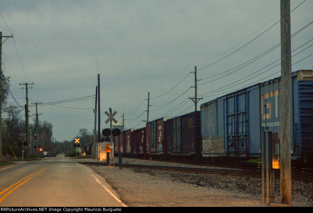 Box cars next to Old La Grange Rd